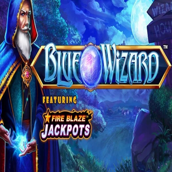 Slots logo of Blue Wizard Fire Blaze Jackpots from Rarestone Gaming at GramsBet Casino